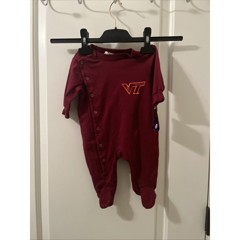 Virginia Tech Hokies Baby Boys Footed Pajama Sleeper Size Newborn 0-3 Months